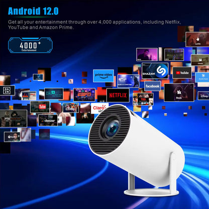 4K Projektör HY300 Pro - 1080P Full HD | Android 11, Wi-Fi 6 + Bluetooth 5.0, Taşınabilir Mini Projektör