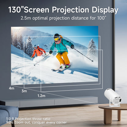 4K Projektör HY300 Pro - 1080P Full HD | Android 11, Wi-Fi 6 + Bluetooth 5.0, Taşınabilir Mini Projektör