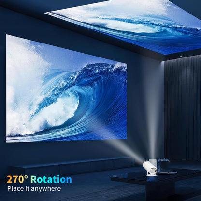 4K Projektör HY300 Pro - 1080P Full HD | Android 11, Wi-Fi 6 + Bluetooth 5.0, Taşınabilir Mini Projektör