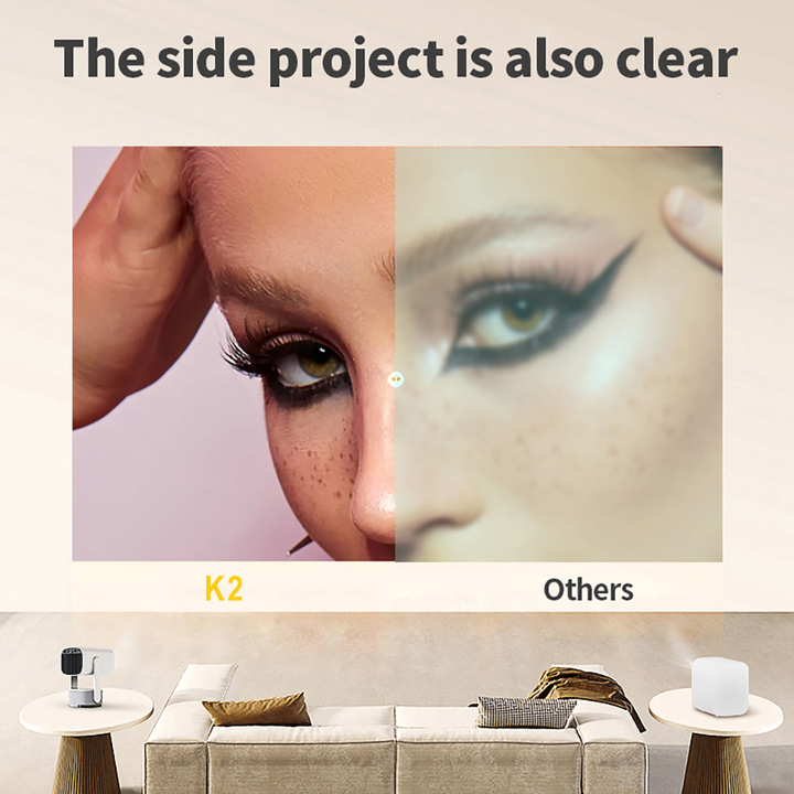 K2 Kablosuz Şarjlı Android Sistemli Projektör – 4K & 1080P Akıllı Mini Projeksiyon Cihazı | Android 11 | Taşınabilir & Bataryalı