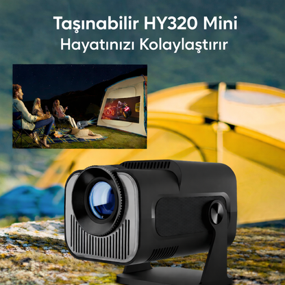 HY320 Mini Full HD 1080P Akıllı Projektör – Android 11, Wi-Fi 6, Bluetooth 5.0, 4K Destekli Ev Sinema Cihazı